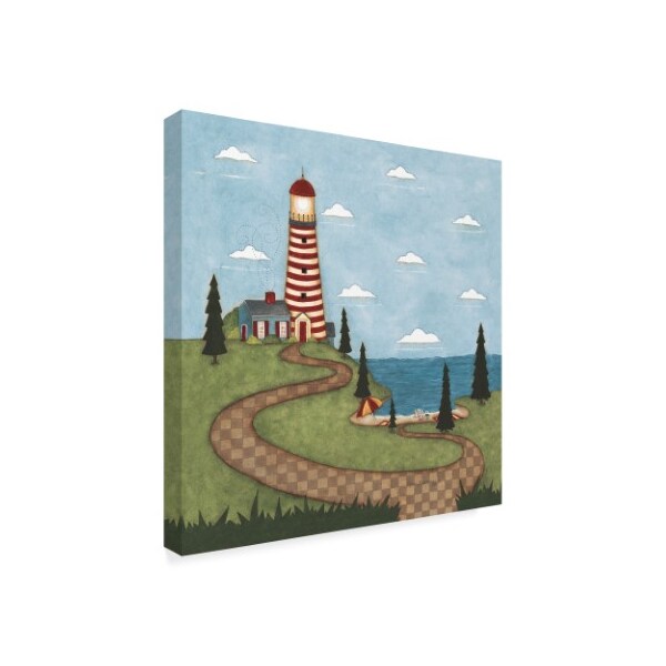 Robin Betterley 'Red And White Lighthouse' Canvas Art,35x35